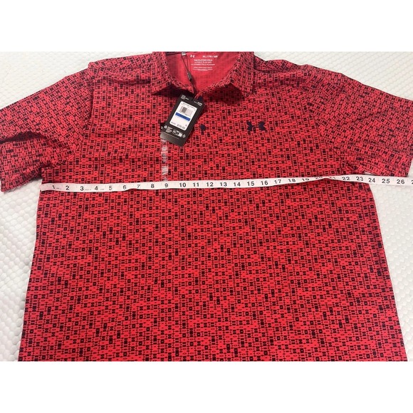 Under‎ Armour Shirt Men's Sz XL X-Large Playoff Polo Red Black Golf NWT - Picture 5 of 7